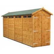 Power 16x4 Apex Secure Garden Shed - Double Door